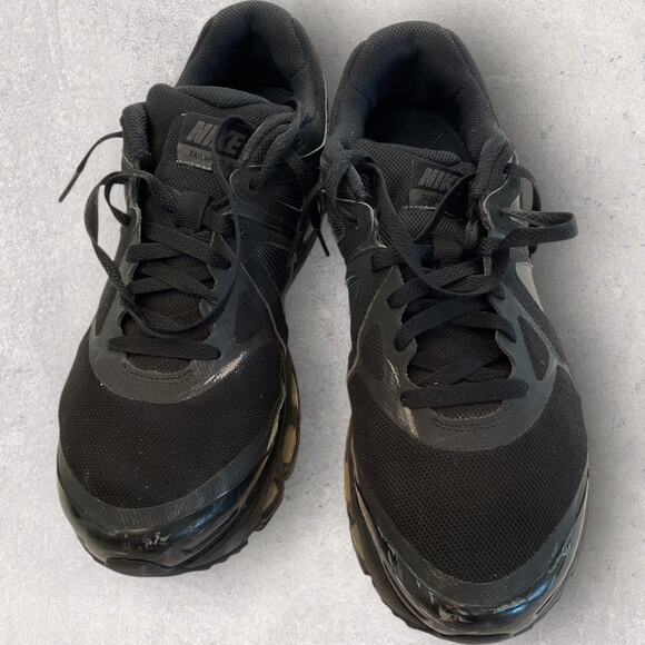 Nike Air Max Men's Black Cushioned Running Shoes Size 9.5 Used - Picture 1 of 6